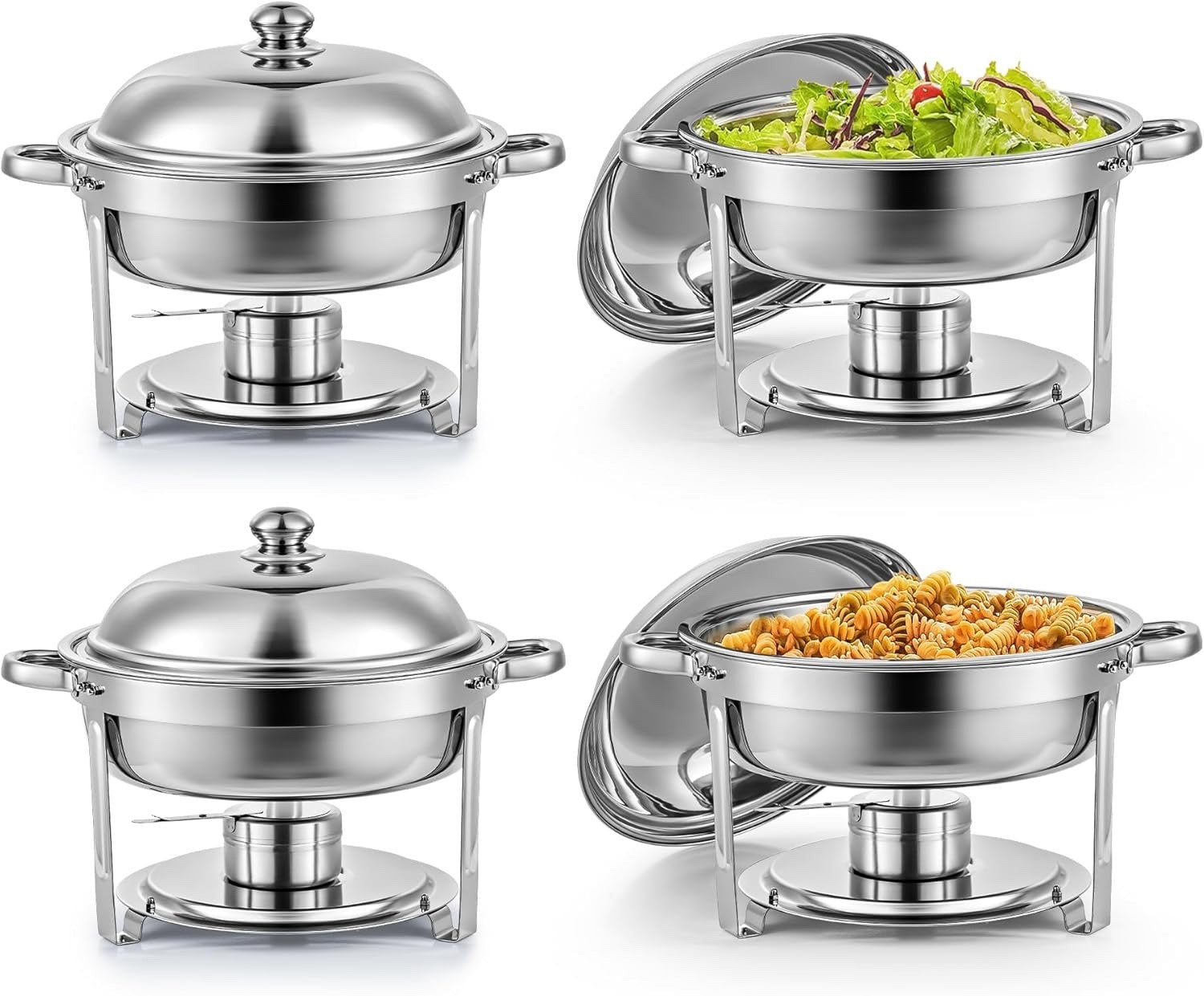 4pc Stainless Steel Chafing Dish Set 5L Round Buffet Food Warmers