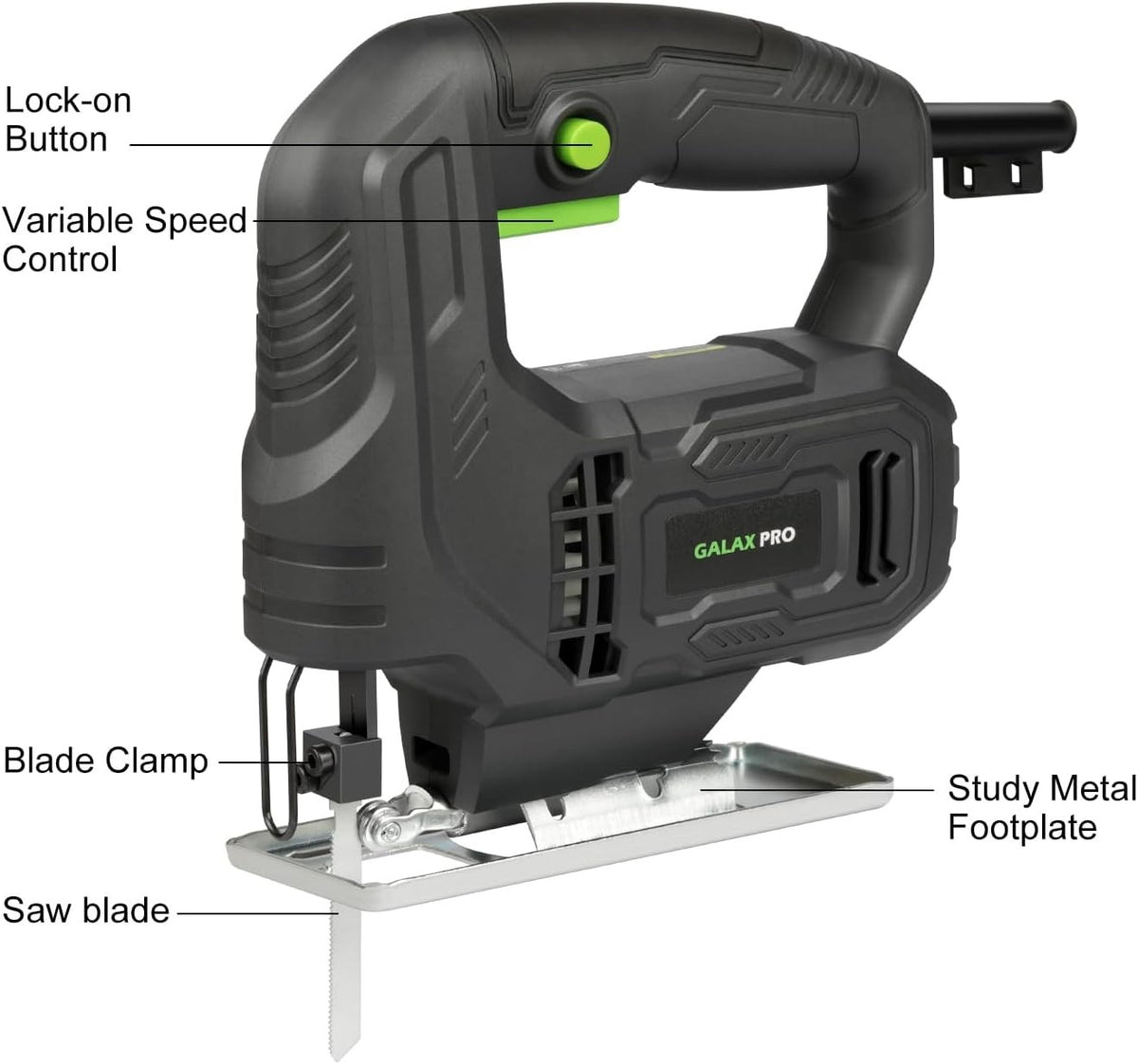 400W Electric Jigsaw Variable Speed 3000SPM 45° Bevel Cutting Tool