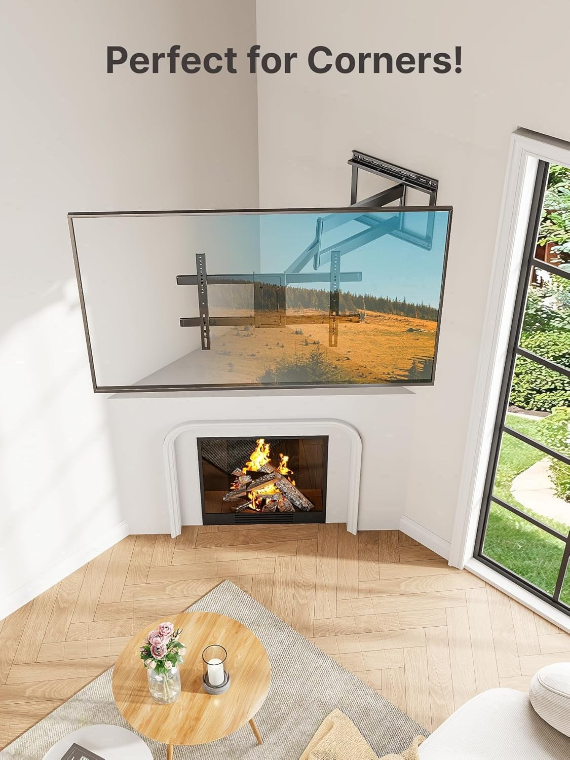 TV Wall Bracket Full Motion 43-80 Inch 1065mm Arm Swivel Tilt 50kg VESA 600x400