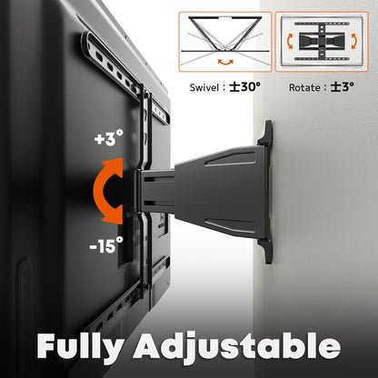 TV Wall Mount Bracket 43-90in Ultra Slim Full Motion VESA 600x400 110lb Black