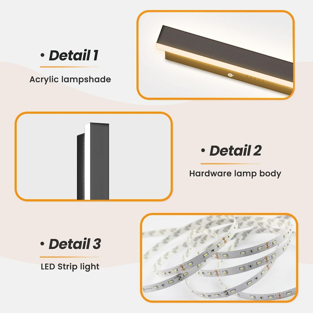 Wall Light Outdoor LED Dimmable 150CM Tricolour Remote Memory Staircase Garden