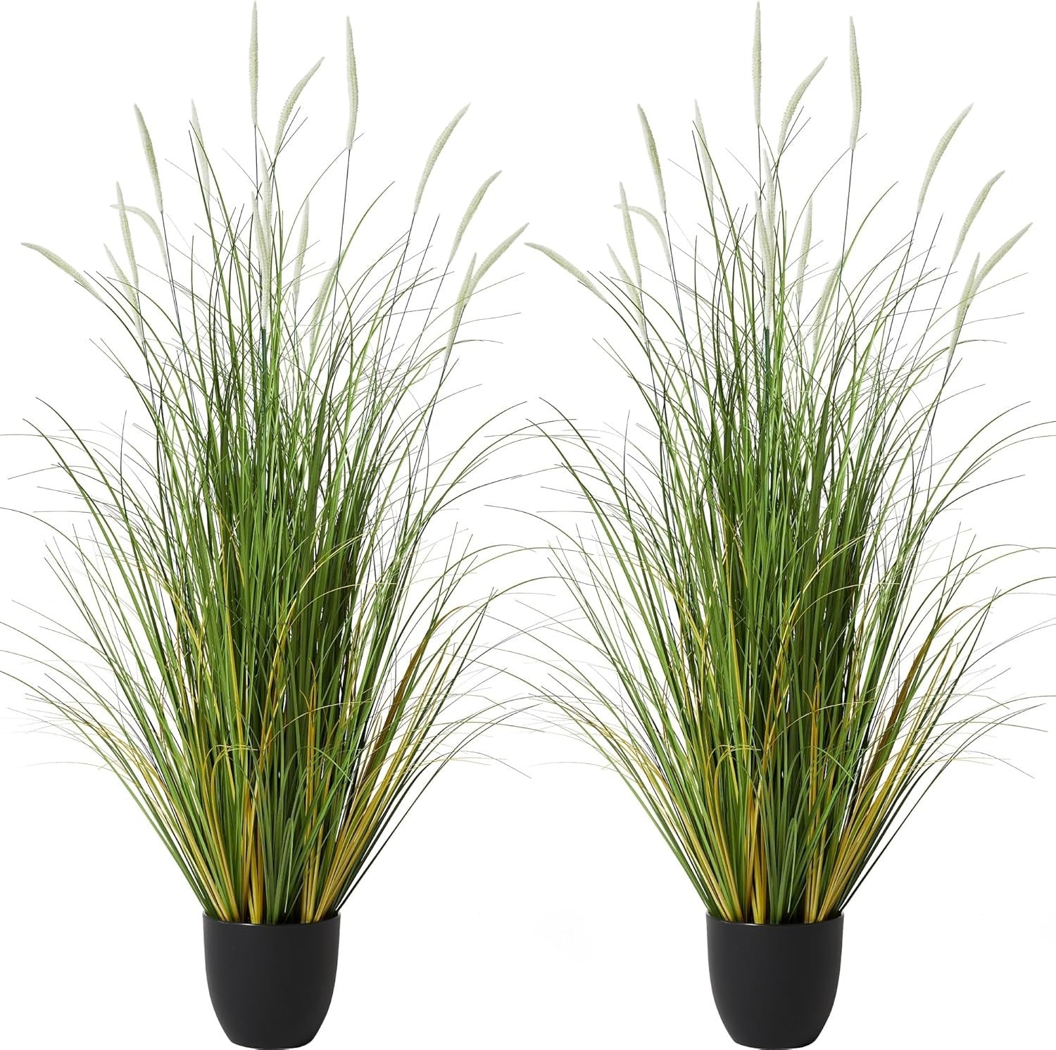 Artificial Reed Grass 3ft 2 Pack White Faux Cattail Potted Plants Decor Indoor