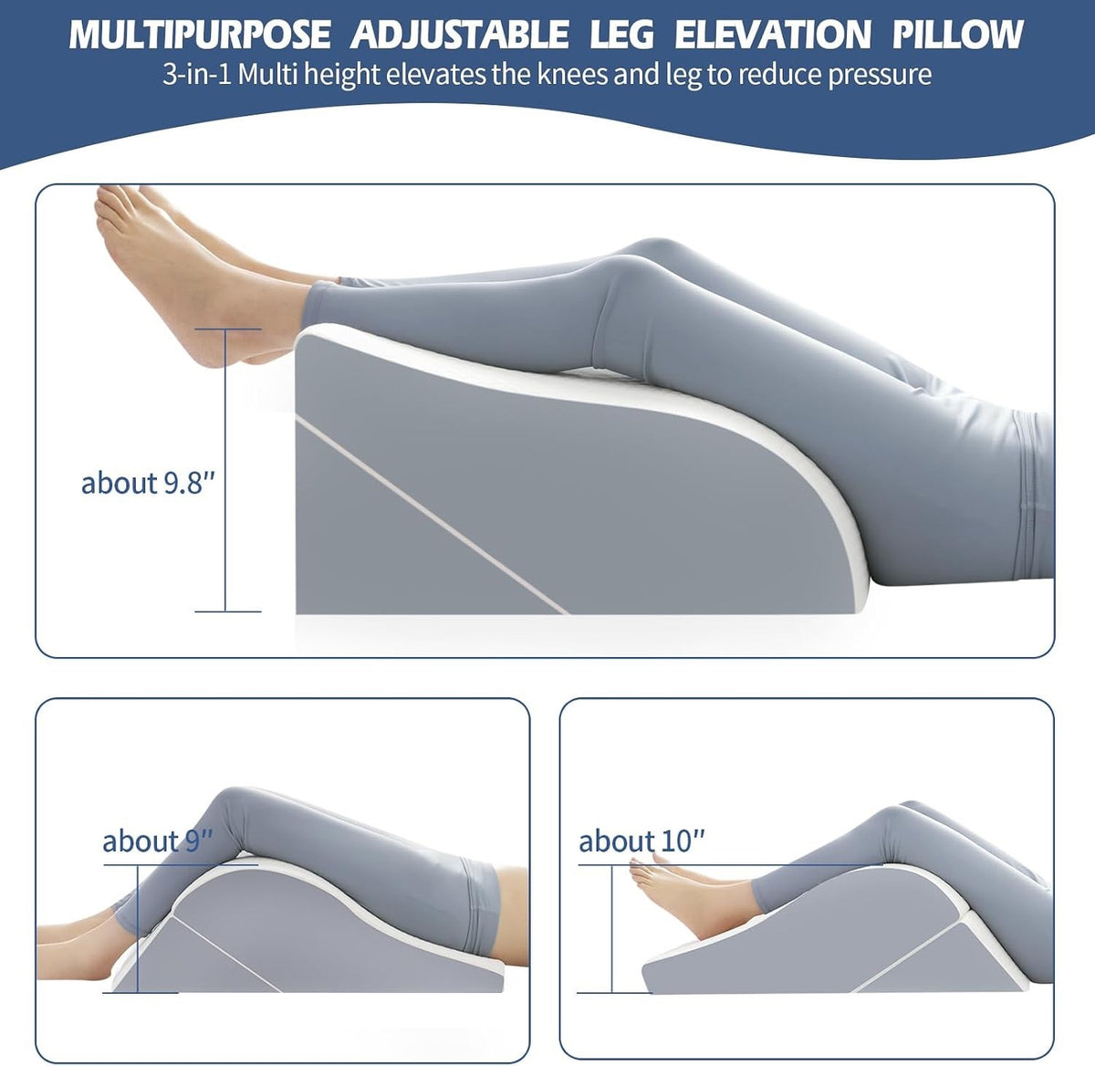 Orthopaedic Bed Wedge Pillow Set 6 Piece Memory Foam Adjustable Back Leg Support