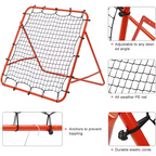 100x100cm Football Rebounder Training Net Adjustable Angles Steel Frame Red