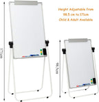 Magnetic Whiteboard Stand 90x60cm Double Sided Height Adjustable Easel White
