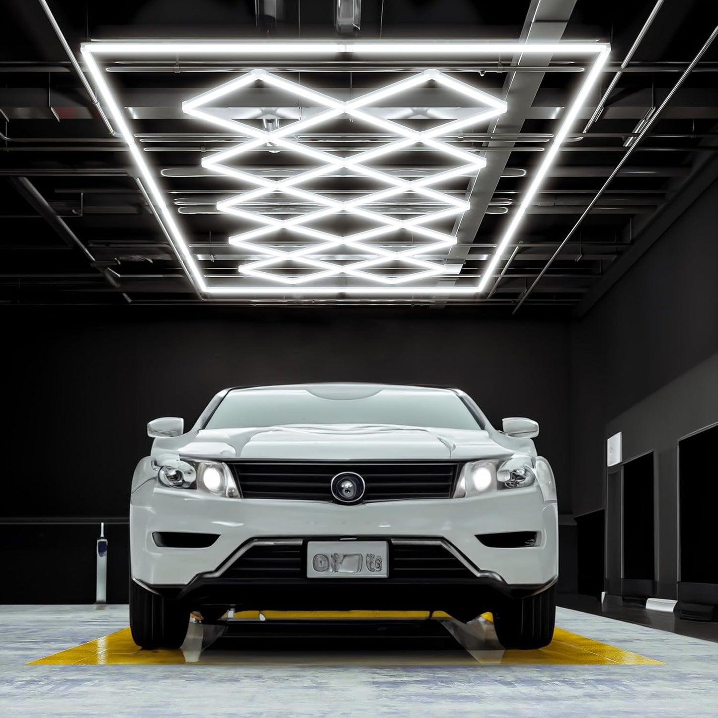 LED Shop Light Ceiling Mount 512W 31,680 Lumens Diamond Grid Cool White Garage