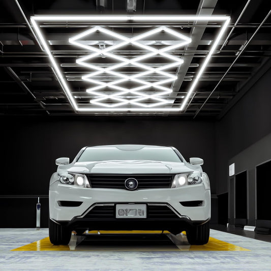 LED Shop Light Ceiling Mount 512W 31,680 Lumens Diamond Grid Cool White Garage