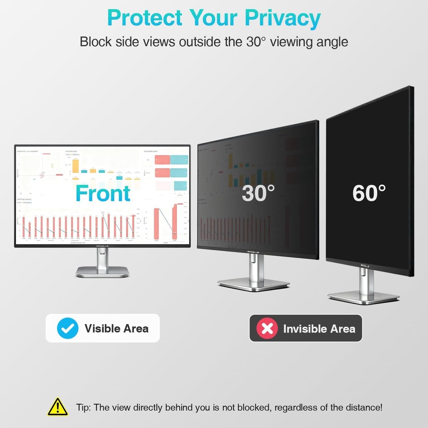 Computer Privacy Screen Filter 28in 16:9 621x342mm PC Anti Spy Blue Light Shield