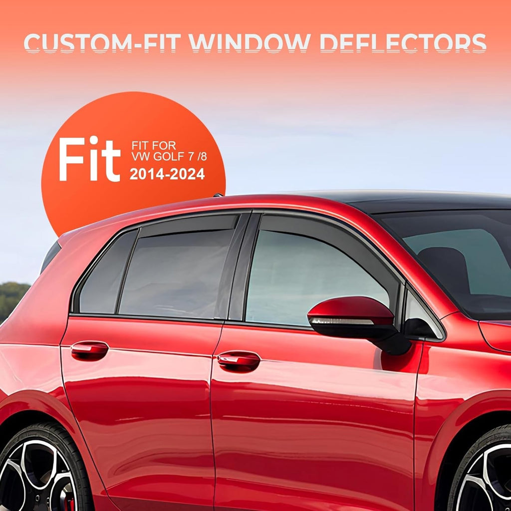 Window Wind Deflectors Visors for VW Golf MK7 MK8 Hatchback 2014-2024