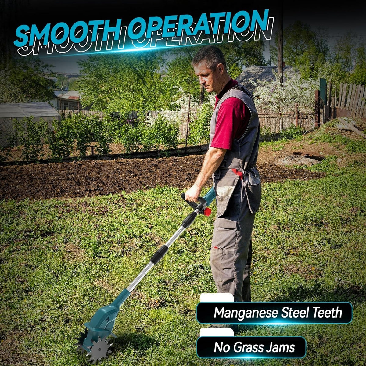 Cordless Tiller Cultivator Makita 18V 10 Inch 550W Brushless Garden Rototiller