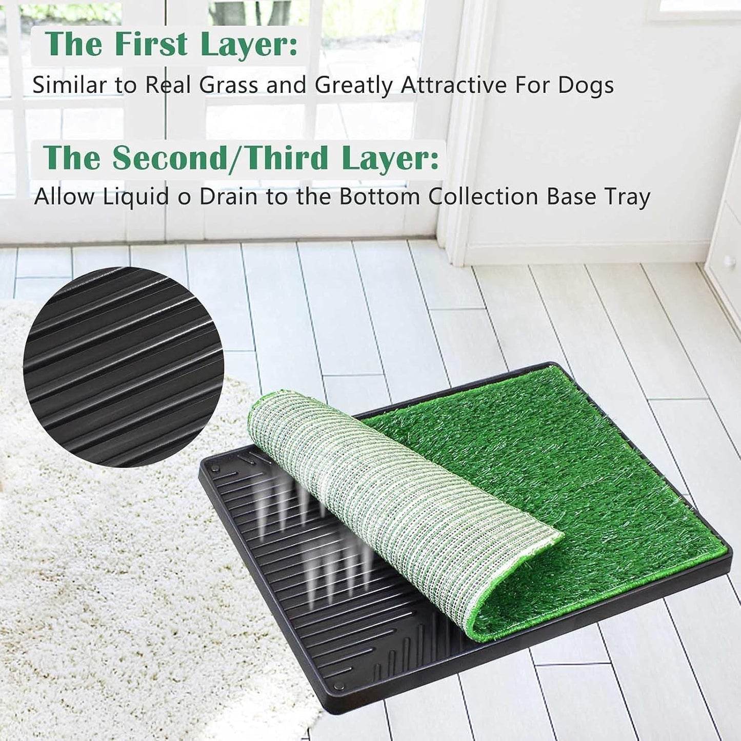 Dog Toilet Grass Pad XL 76x51 Puppy Training Tray Indoor Pet Potty Turf