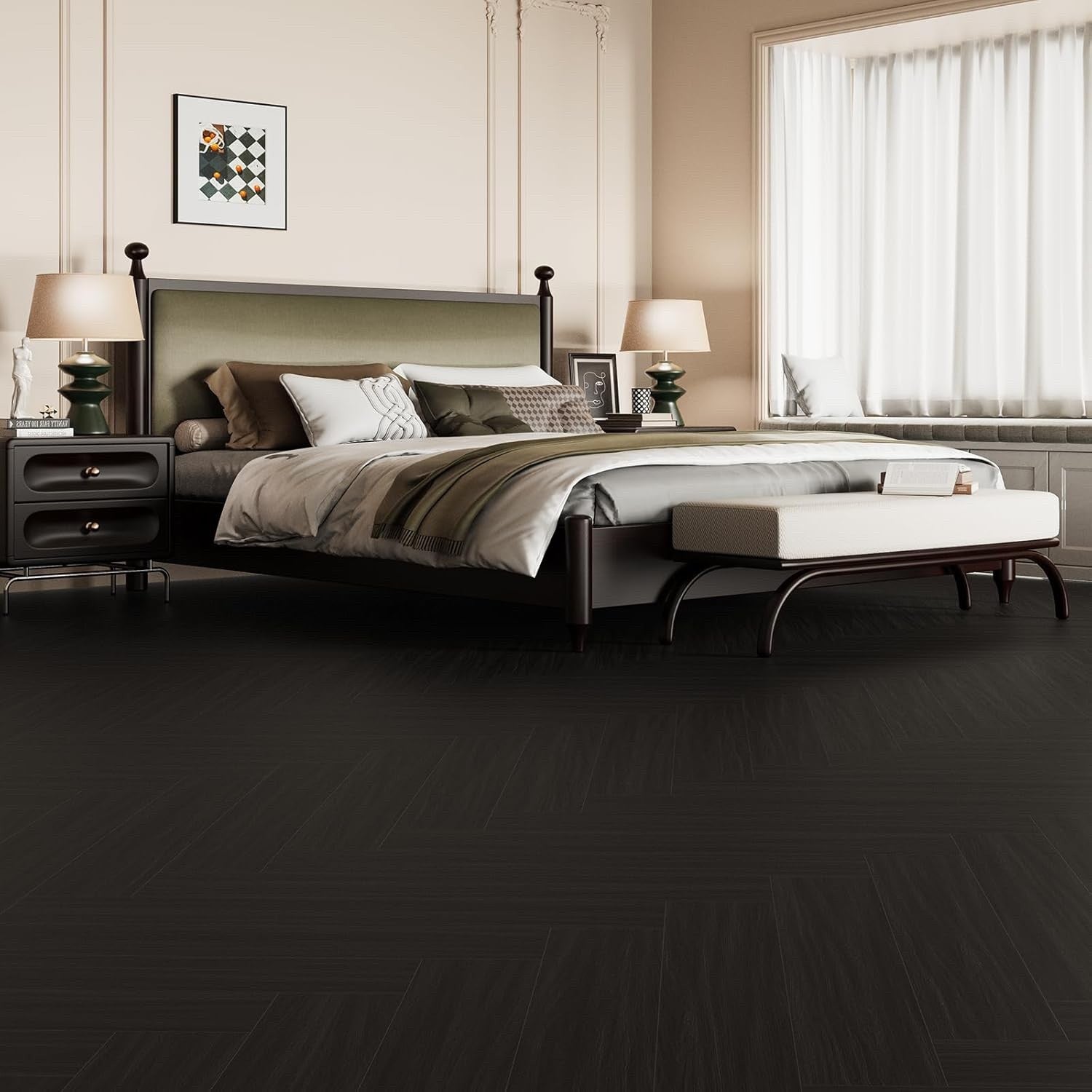 Vinyl Floor Tiles Peel Stick Lino Planks 5.0 m² Self Adhesive DIY Kit