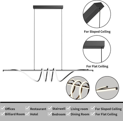 LED Pendant Ceiling Light Dimmable Remote 3000K-6000K 39in Kitchen Island Lamp
