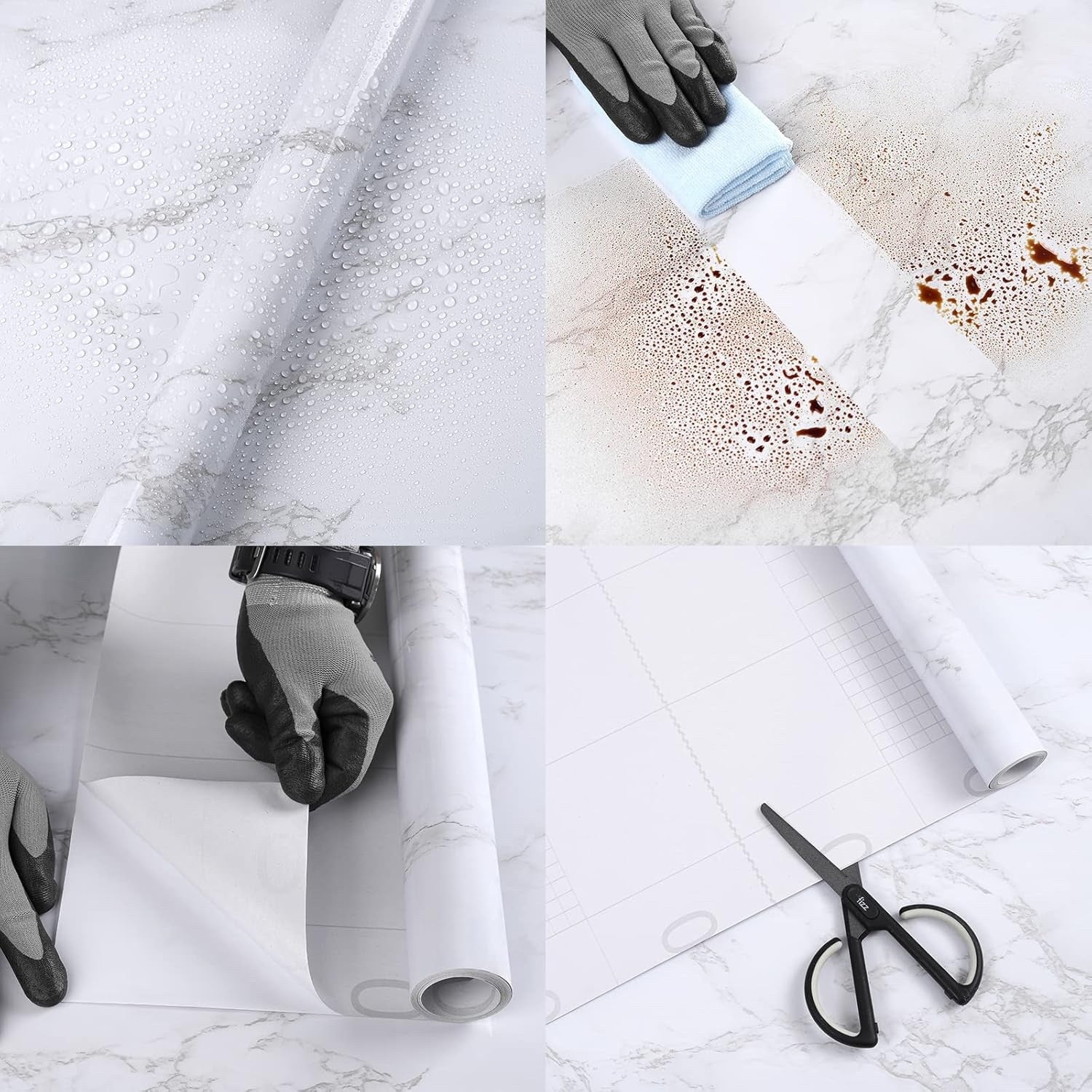 Marble Sticky Back Plastic 90cm x 6m Waterproof Vinyl Wrap Kitchen Worktop