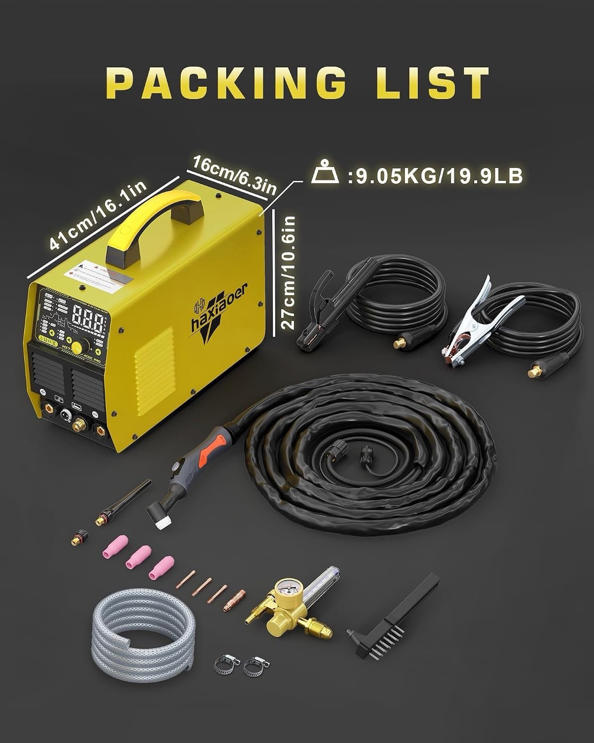 TIG Welder Welding Machine AC DC 200A Pulse 240V Yellow HXT200P Pro Inverter