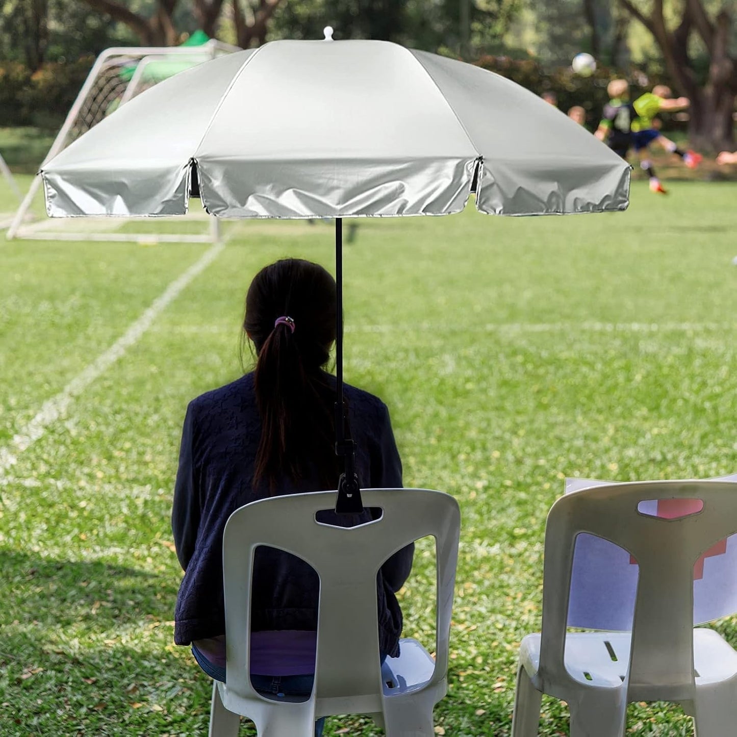 Clamp Umbrella Beach Chair UPF50 Adjustable Shade Stroller Wheelchair Parasol