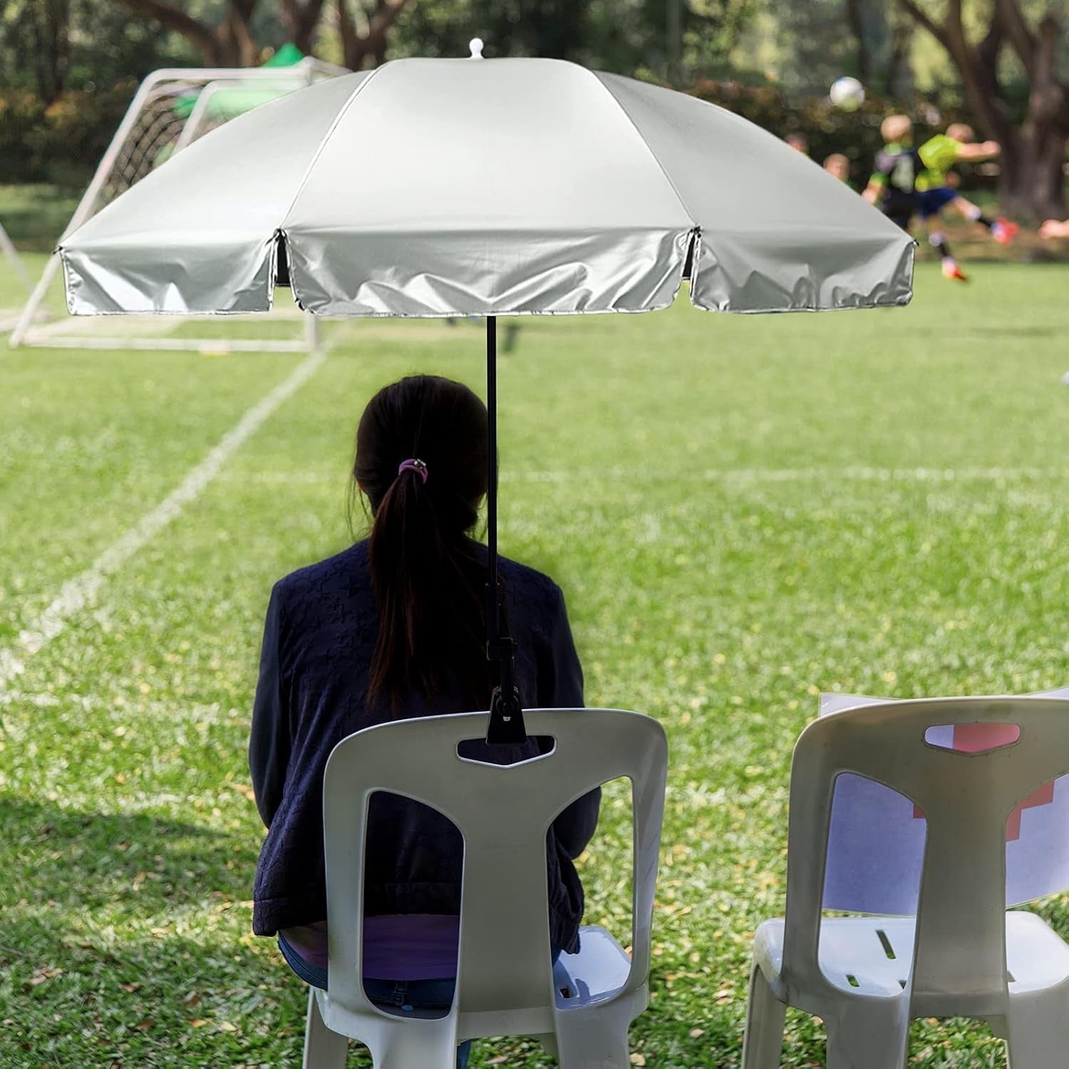 Clamp Umbrella Beach Chair UPF50 Adjustable Shade Stroller Wheelchair Parasol