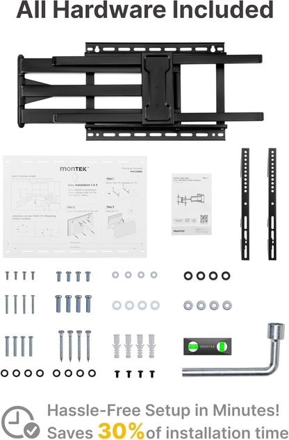 TV Wall Bracket Full Motion 43-80 Inch 1065mm Arm Swivel Tilt 50kg VESA 600x400