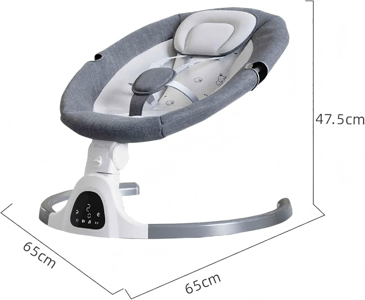Electric Baby Swing Bluetooth Remote 5 Speed Infant Rocker 5 Point Beige