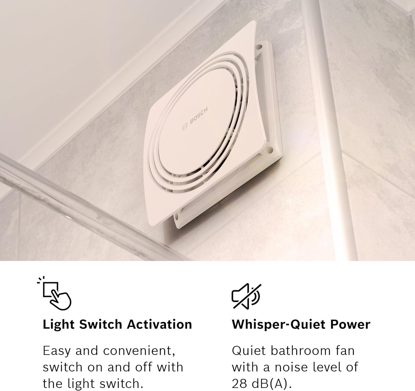 Bosch Silent Extractor Fan Bathroom 100mm 1900W Wall Anti Mould Vent White