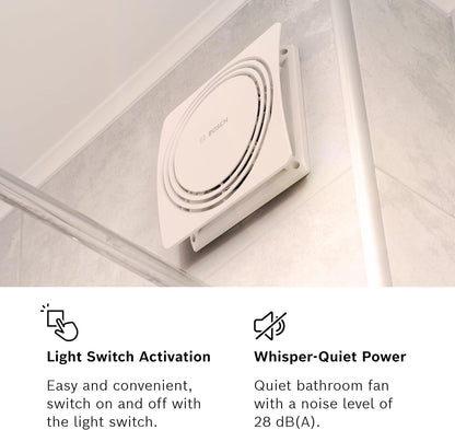 Bosch Silent Extractor Fan Bathroom 100mm 1900W Wall Anti Mould Vent White