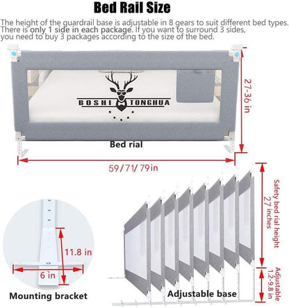 Toddler Bed Rail 150cm Extra Long Safety Guard Fold Down Swing Kids Bedrail