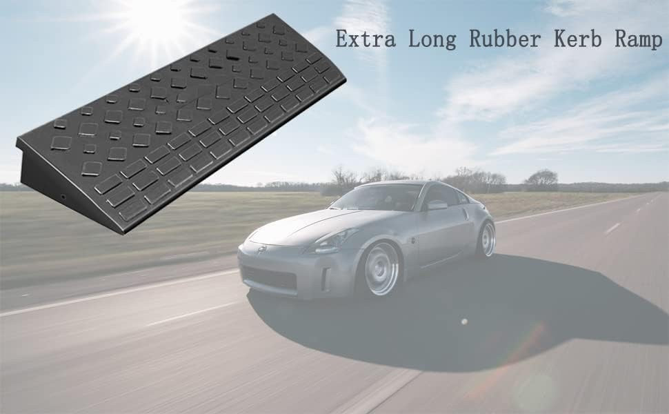 Heavy Duty Rubber Kerb Ramp 100x25x10cm Non Slip Driveway Threshold