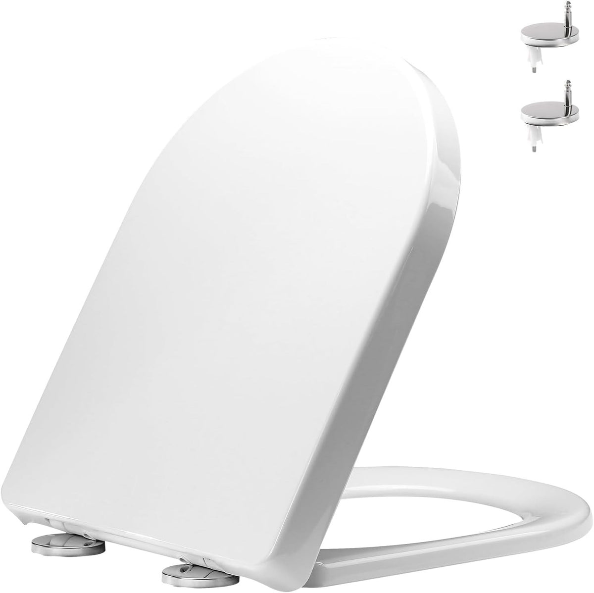 D Shape Toilet Seat Soft Close Quick Release Top Fix 46x36cm White Bathroom