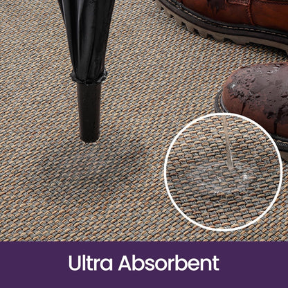 Door Mat Indoor Entrance Rug 80x120cm Grey Dirt Trapper Non Slip Rubber Backed