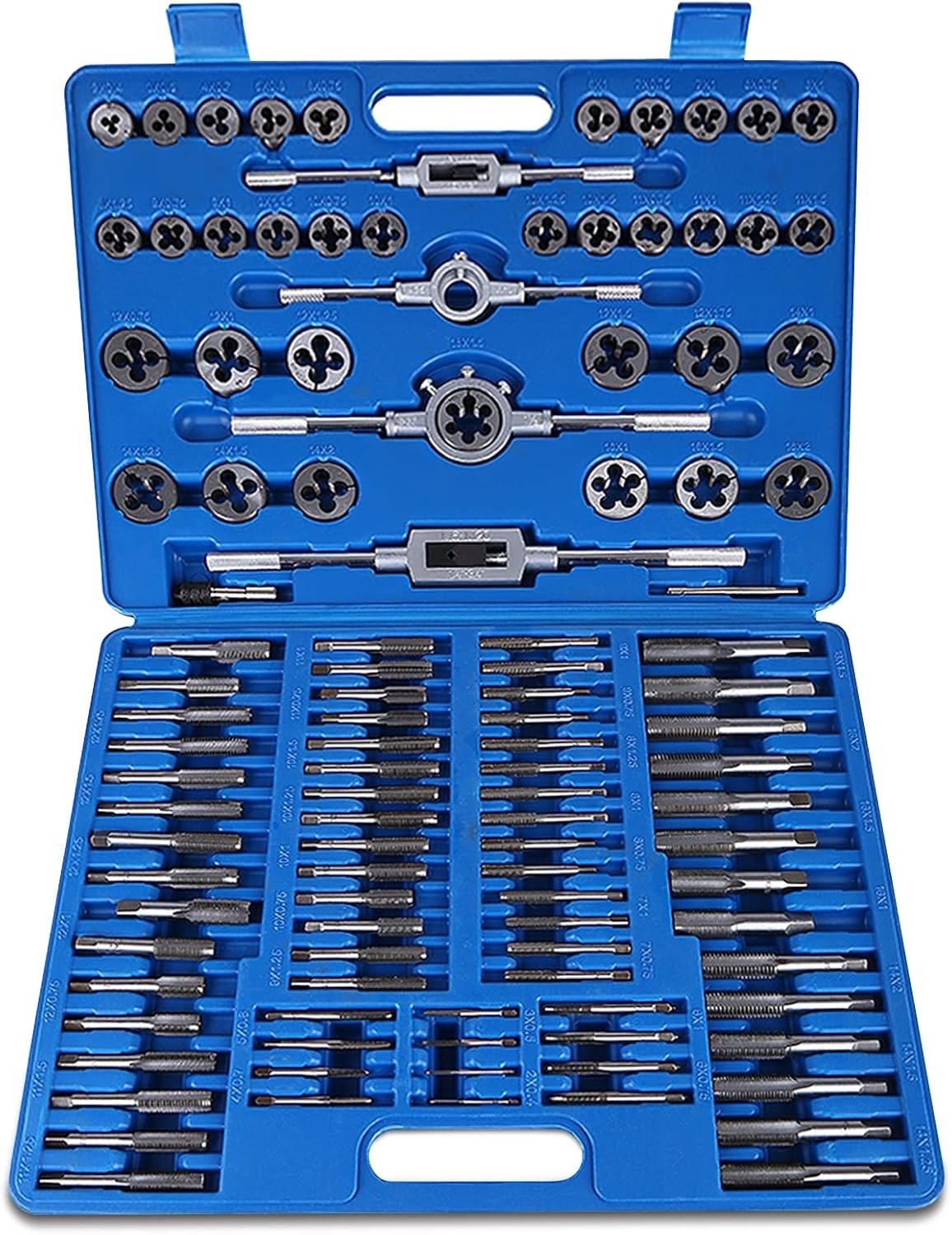 107pc Metric Tap and Die Set HSS Thread Repair Kit with Wrench Case