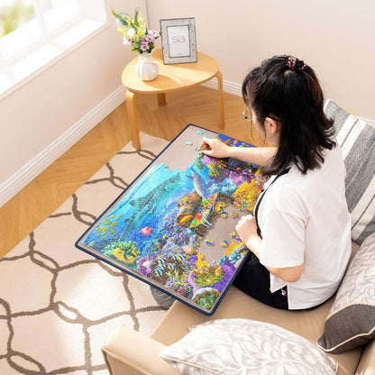 Becko US Jigsaw Puzzle Board Mat 1000 Piece Portable Non Slip Grey Storage Large