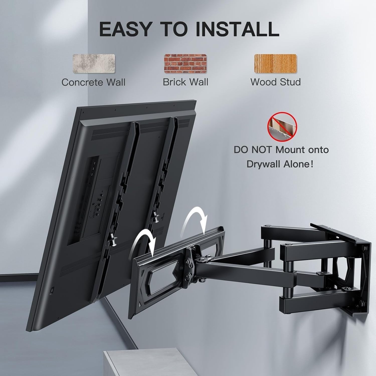 TV Wall Mount Bracket 26-70 Inch Full Motion Swivel Tilt 45kg VESA 400x400mm