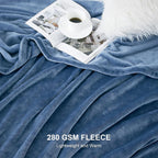 Large Fleece Throw Blanket 270x230cm Soft Warm Sofa Bed Silver Blue