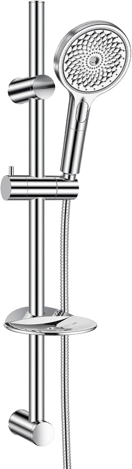 Shower Riser Rail Kit 73cm 4 Mode Hand Shower 1.5m Stainless Hose Soap Dish