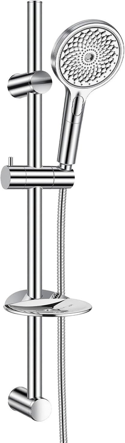 Shower Riser Rail Kit 73cm 4 Mode Hand Shower 1.5m Stainless Hose Soap Dish