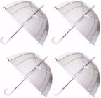 GadgetKing 4 Pack Clear Dome Umbrellas Transparent Bubble Rain Wedding Brolly