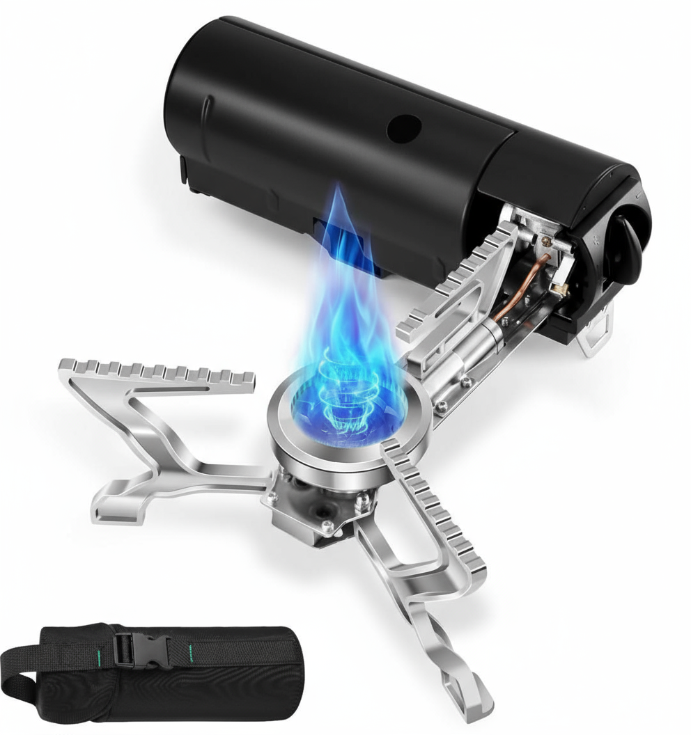 Odoland Portable Camping Stove 1400W Foldable Butane Gas Burner with Carry Bag