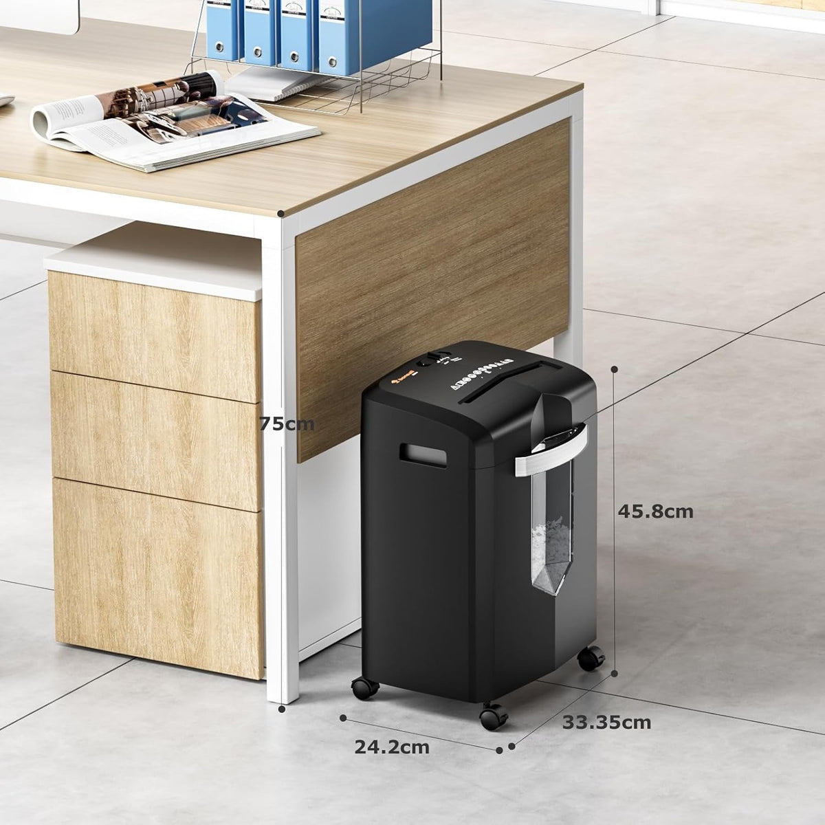Bonsaii Paper Shredder Micro Cut 12 Sheet 16L 60 Min Heavy Duty P-4 Security