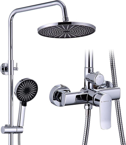 Shower System Rain Shower Hand Shower 26cm Stainless Steel Chrome Adjustable
