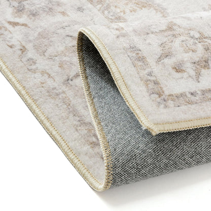 Large Area Rug Carpet 240x300cm Beige Vintage Washable Non Slip Low Pile Soft