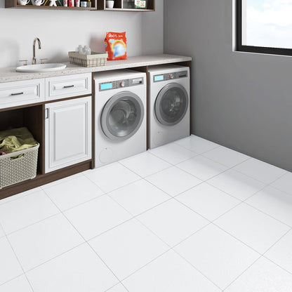 White Peel Stick Floor Tiles 30x30 Waterproof Vinyl Self Adhesive Bathroom 12Pcs