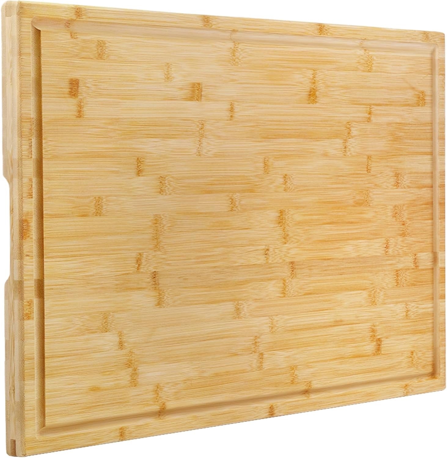 Bamboo Chopping Board Extra Large Butcher Block Juice Groove Handles Kitchen