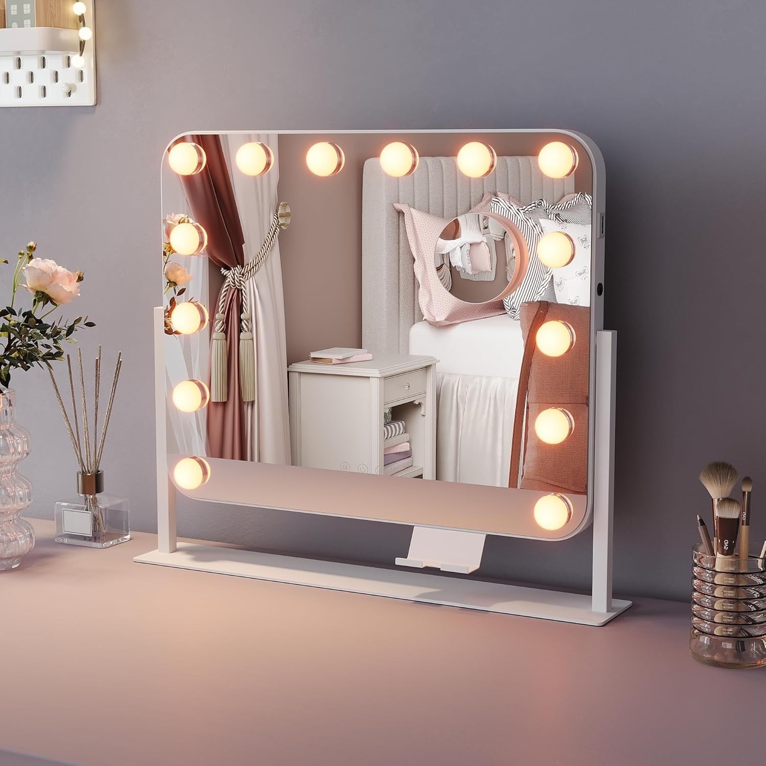 ELEGANT Hollywood Vanity Mirror LED Dimmable Makeup Touch Control 50x47cm