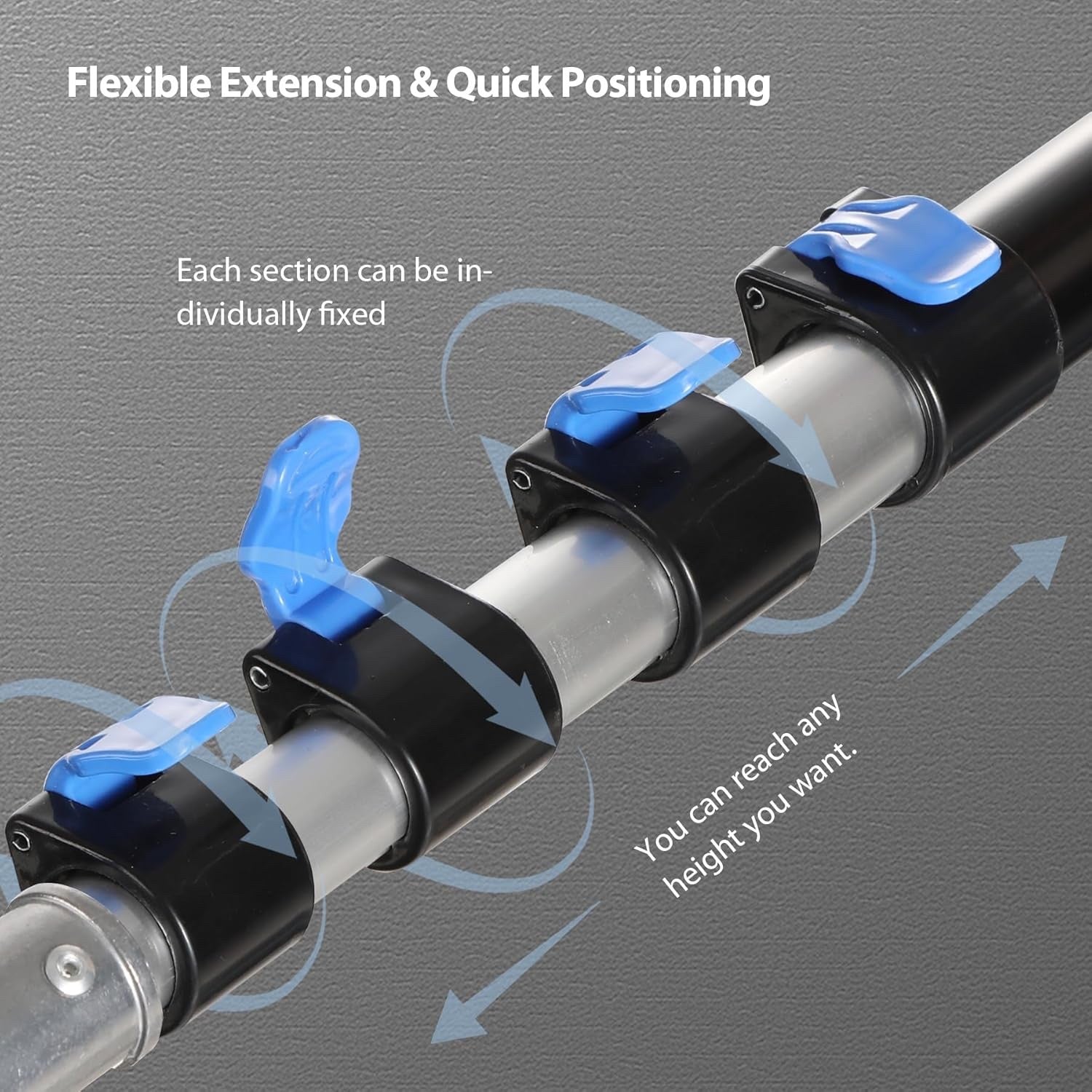 24ft Aluminum Telescopic Extension Pole Window Paint Gutter Duster Tool