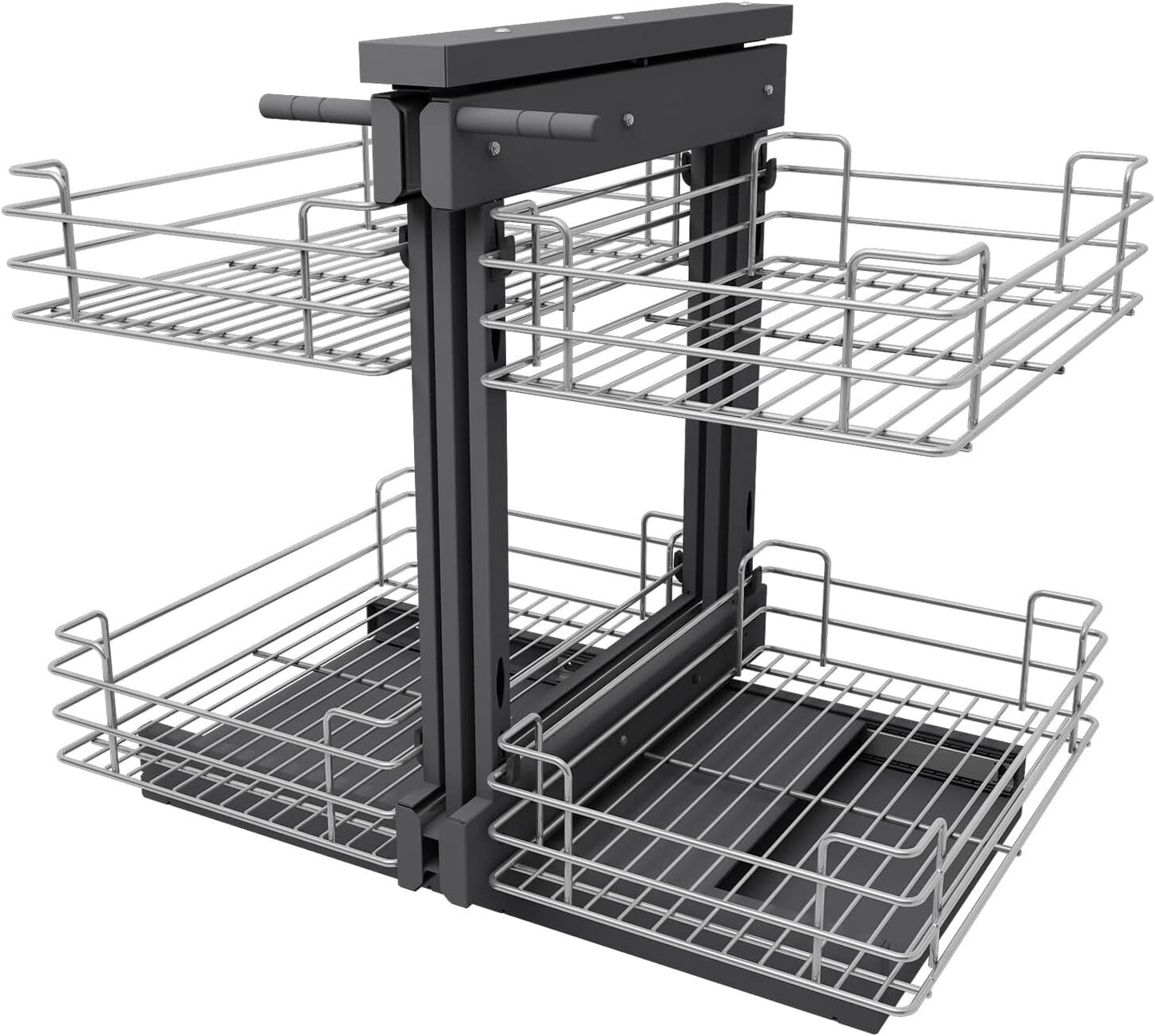 VADANIA Modern Blind Corner Kitchen Organiser 4 Compartments Grey 5.5 sq ft