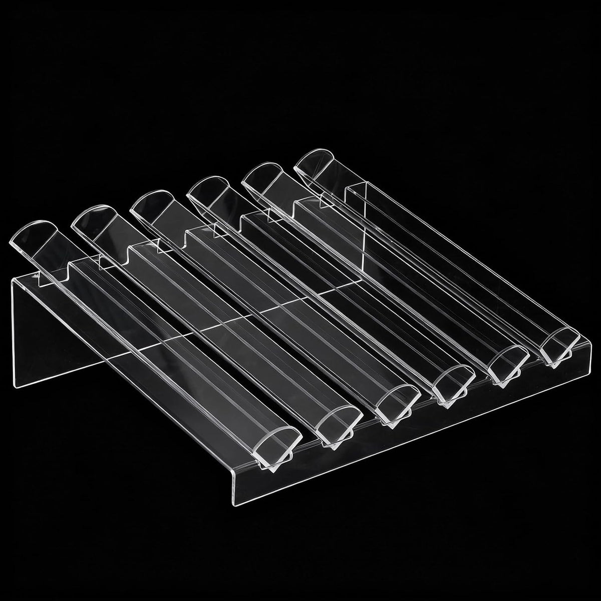 Macaron Display Stand Acrylic Tray 6 Slot Clear 60 Cookie Cracker Dessert Holder