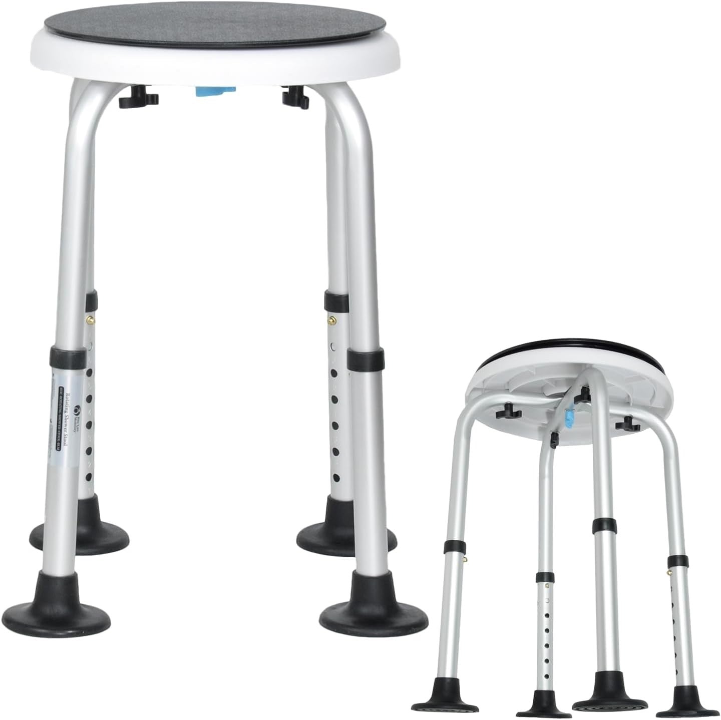 Rotating Shower Stool Bath Seat Adjustable Height 360° Swivel 136kg Non Slip