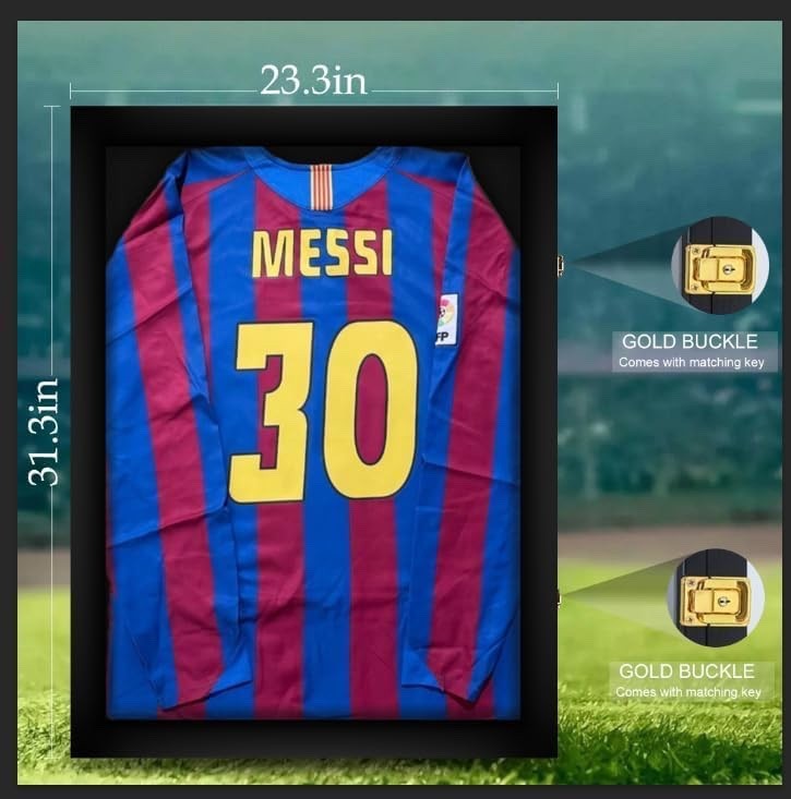 Tinkeps Football Shirt Frame Black Acrylic Display Sports Jersey 31.3 x 23.3 in