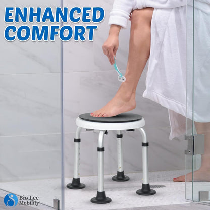 Rotating Shower Stool Bath Seat Adjustable Height 360° Swivel 136kg Non Slip