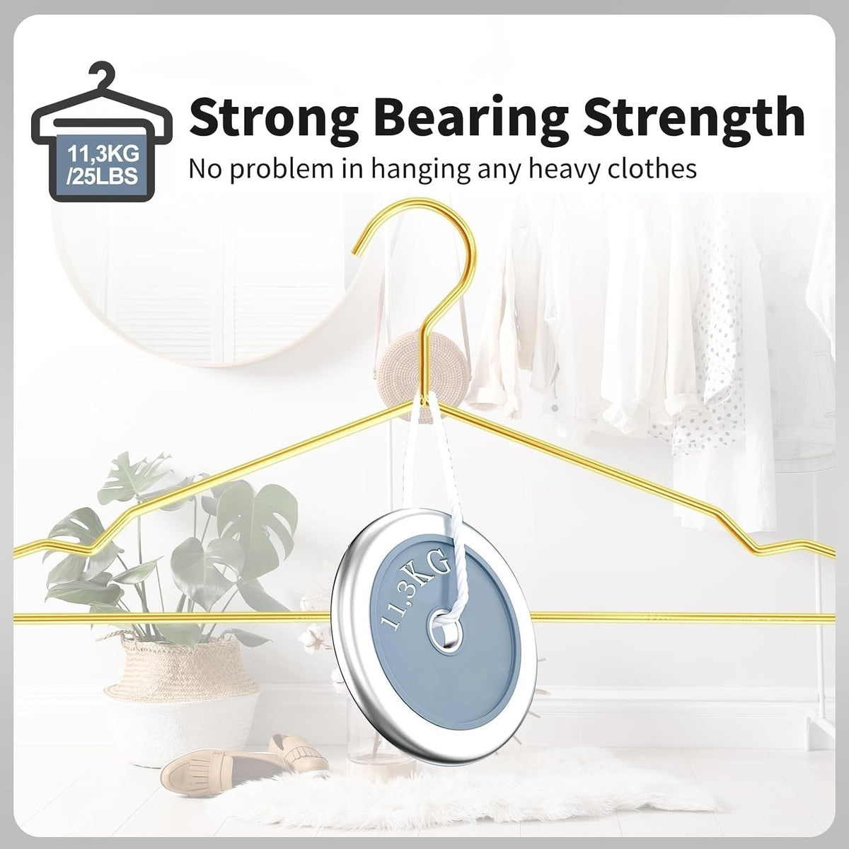 Metal Clothes Hangers 30 Pack Notches Gold Standard Size Coats Shirts Suits Pant